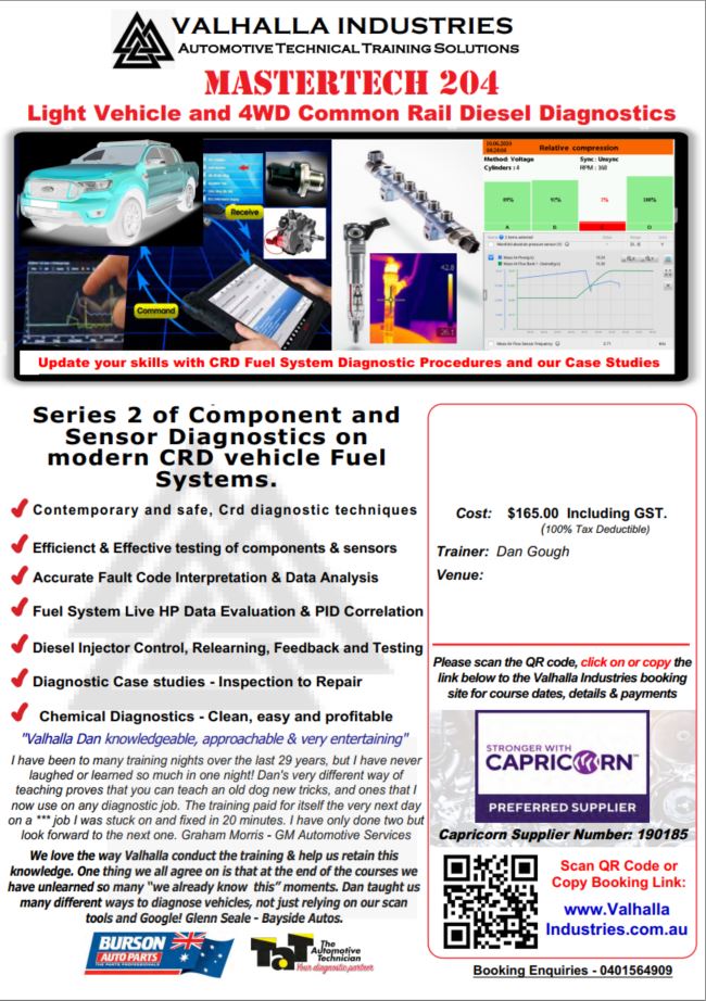 Mastertech 204 flyer Valhalla Industries, Mechanics Training